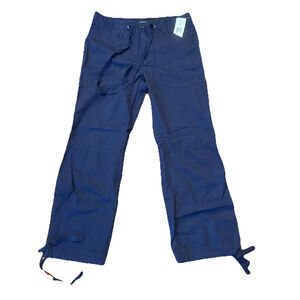 NWT Lauren Ralph Lauren Cargo Pants Size:4 Dark Purple Women Tie Waist/hems